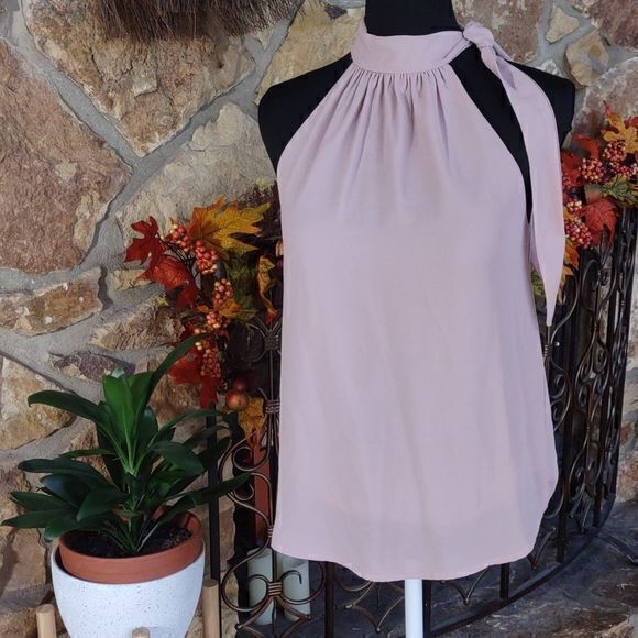 Veronica‎ M. Los Angeles Blush Side Tie Halter Blouse Sz XS - Picture 1 of 10